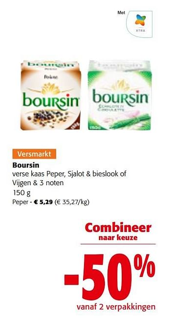 Promoties Boursin verse kaas peper - Boursin - Geldig van 05/04/2023 tot 18/04/2023 bij Colruyt