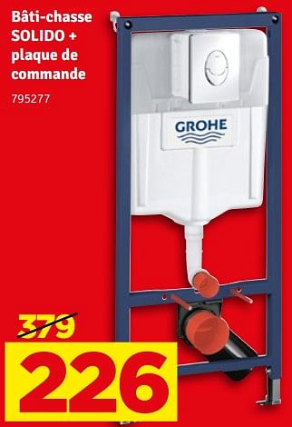Promotions Bâti-chasse solido + plaque de commande - Grohe - Valide de 04/04/2023 à 16/04/2023 chez Mr. Bricolage