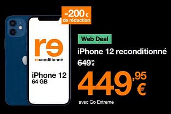 Promotions Apple iphone 12 reconditionné - Apple - Valide de 01/04/2023 à 16/04/2023 chez Orange