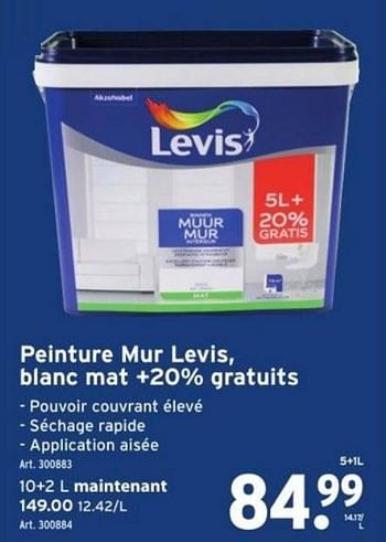 Peinture murale Levis Mur Intérieur blanc mat 1L