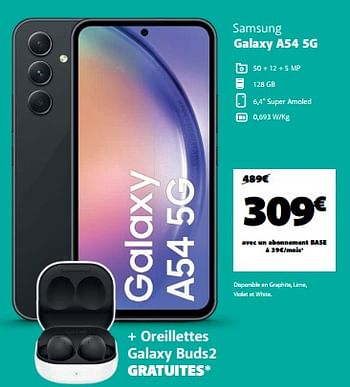 Promotions Samsung galaxy a54 5g - Samsung - Valide de 04/04/2023 à 01/05/2023 chez Base