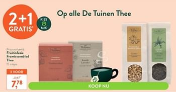 Promoties Fruitinfusie frombozenblad thee - De Tuinen - Geldig van 03/04/2023 tot 16/04/2023 bij Holland & Barret