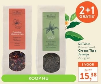 Promoties Groene thee jasmijn - De Tuinen - Geldig van 03/04/2023 tot 16/04/2023 bij Holland & Barret