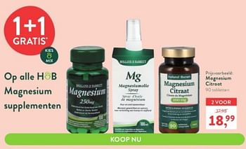 Promoties H+b supplementen magnesium citraat - Huismerk - Holland & Barrett - Geldig van 03/04/2023 tot 16/04/2023 bij Holland & Barret