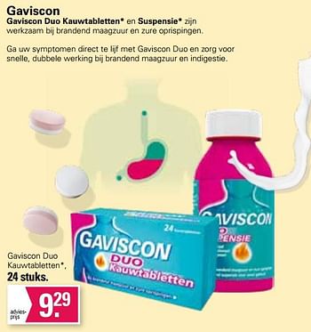 Promoties Gaviscon duo kauwtabletten - Gaviscon - Geldig van 05/04/2023 tot 22/05/2023 bij De Online Drogist