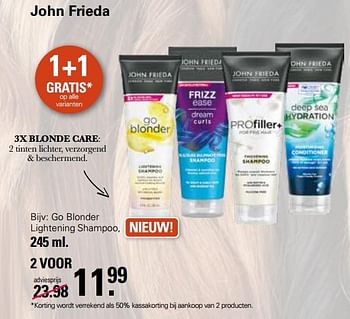 Promoties Go blonder lightening shampoo - John Frieda - Geldig van 05/04/2023 tot 22/05/2023 bij De Online Drogist