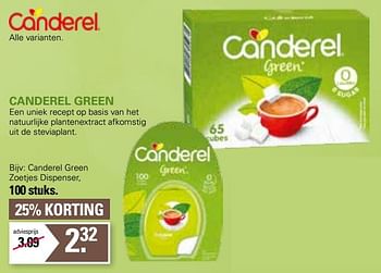Promoties Canderel green zoetjes dispenser - Canderel - Geldig van 05/04/2023 tot 22/05/2023 bij De Online Drogist