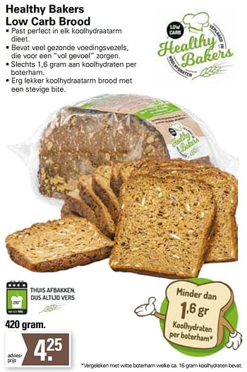 Promoties Healthy bakers low carb brood - Healthy Bakers - Geldig van 05/04/2023 tot 22/05/2023 bij De Online Drogist
