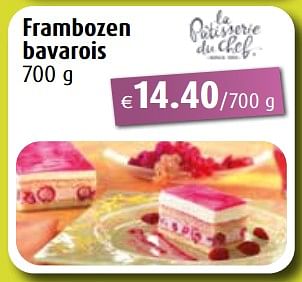 Promoties Frambozen bavarois - La Pâtisserie du Chef - Geldig van 03/04/2023 tot 27/05/2023 bij Aronde