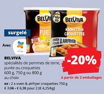 Promotions Belviva oven + airfryer croquettes - Belviva - Valide de 06/04/2023 à 19/04/2023 chez Spar (Colruytgroup)