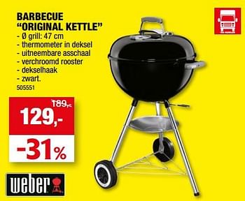 Promoties Barbecue original kettle - Weber - Geldig van 12/04/2023 tot 23/04/2023 bij Hubo