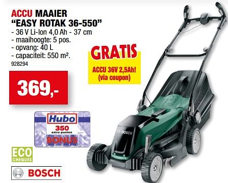 Bosch accu maaier easy 36-550 - Bosch - Hubo - Promoties.be