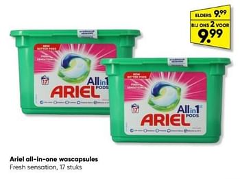 Promoties Ariel all-in-one wascapsules - Ariel - Geldig van 10/04/2023 tot 23/04/2023 bij Big Bazar