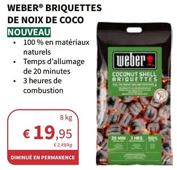 Promoties Weber briquettes de noix de coco - Weber - Geldig van 05/04/2023 tot 01/07/2023 bij Horta