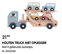 Houten truck met oplegger-Little Dutch