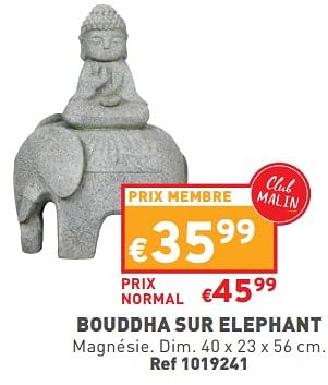 Promotions Bouddha sur elephant - Produit maison - Trafic  - Valide de 12/04/2023 à 17/04/2023 chez Trafic