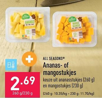 Promoties Ananas- of mangostukjes - All Seasons - Geldig van 17/04/2023 tot 28/04/2023 bij Aldi