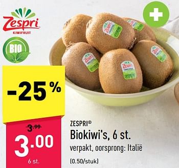 Promoties Biokiwi`s - Zespri - Geldig van 17/04/2023 tot 22/04/2023 bij Aldi
