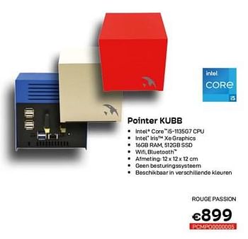 Promoties Small form factor desktops pointer kubb rouge passion - Pointer Systems - Geldig van 01/04/2023 tot 30/04/2023 bij Compudeals