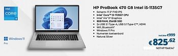 Promoties Hp probook 470 g8 intel i5-1135g7 - HP - Geldig van 01/04/2023 tot 30/04/2023 bij Compudeals