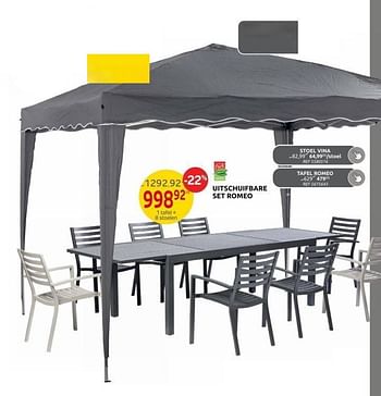 Promotions 1 tafel + 8 stoelen - Central Park - Valide de 12/04/2023 à 24/04/2023 chez Brico