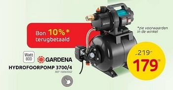 Promoties Gardena hydrofoorpomp 3700-4 - Gardena - Geldig van 12/04/2023 tot 24/04/2023 bij Brico