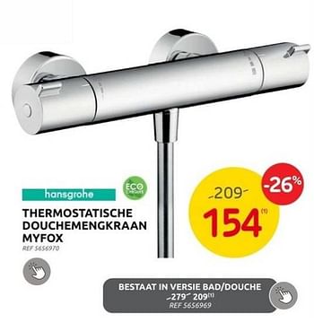 Promoties Thermostatische douchemengkraan myfox - Hansgrohe - Geldig van 12/04/2023 tot 24/04/2023 bij Brico