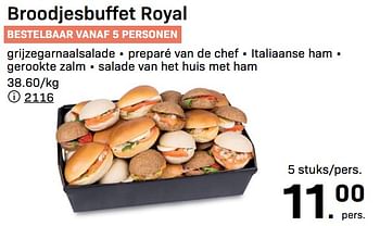 Promoties Broodjesbuffet royal - Huismerk - Buurtslagers - Geldig van 12/04/2023 tot 06/06/2023 bij Buurtslagers