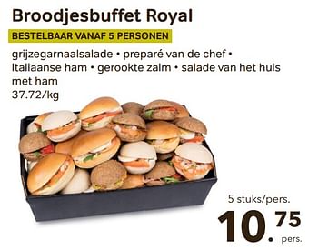 Promoties Broodjesbuffet royal - Huismerk - Bon'Ap - Geldig van 12/04/2023 tot 25/04/2023 bij Bon'Ap