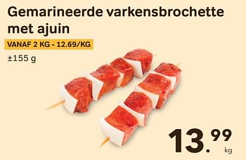 Promoties Gemarineerde varkensbrochette met ajuin - Huismerk - Bon'Ap - Geldig van 12/04/2023 tot 25/04/2023 bij Bon'Ap