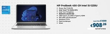 Promotions Hp probook 450 g9 intel i5-1235u - HP - Valide de 01/04/2023 à 30/04/2023 chez Compudeals