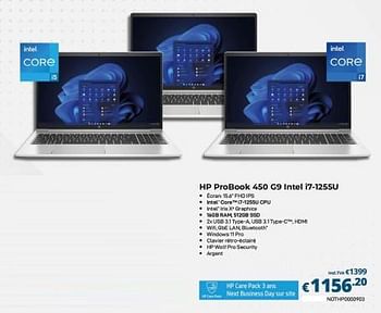 Promotions Hp probook 450 g9 intel i7-1255u - HP - Valide de 01/04/2023 à 30/04/2023 chez Compudeals