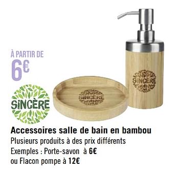 Promotions Accessoires salle de bain en bambou porte-savon - Sincere - Valide de 10/04/2023 à 07/05/2023 chez Géant Casino