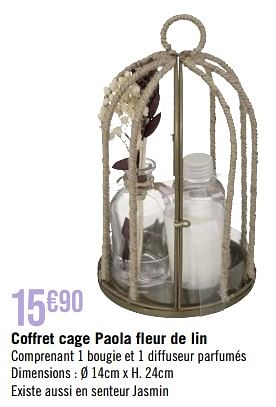 Promotions Coffret cage paola fleur de lin - Produit Maison - Géant Casino - Valide de 10/04/2023 à 07/05/2023 chez Géant Casino