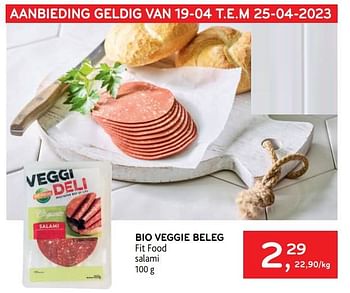 Promotions Bio veggie beleg fit food - Fit Foods - Valide de 19/04/2023 à 25/04/2023 chez Alvo