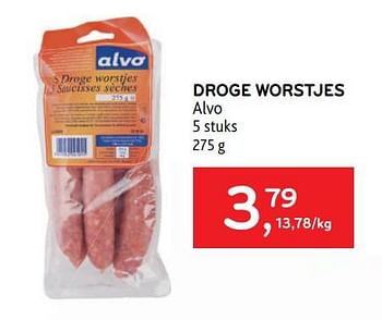 Promoties Droge worstjes alvo - Huismerk - Alvo - Geldig van 19/04/2023 tot 02/05/2023 bij Alvo