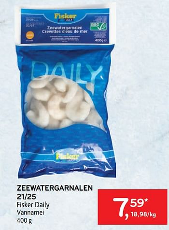 Promoties Zeewatergarnalen fisker daily - Fisker Daily - Geldig van 19/04/2023 tot 02/05/2023 bij Alvo