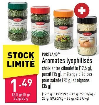 Promotions Aromates lyophilisés - Portland - Valide de 21/04/2023 à 28/04/2023 chez Aldi