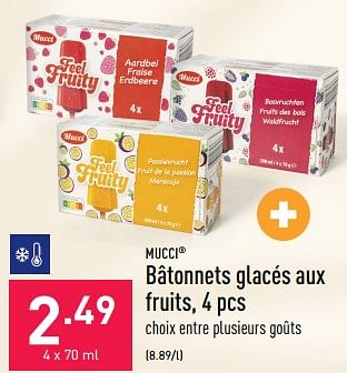 Promotions Bâtonnets glacés aux fruits - Mucci - Valide de 17/04/2023 à 28/04/2023 chez Aldi