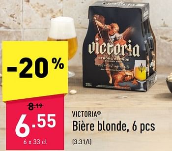 Promotions Bière blonde - Victoria - Valide de 22/04/2023 à 28/04/2023 chez Aldi