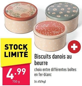 Promotions Biscuits danois au beurre - Produit maison - Aldi - Valide de 21/04/2023 à 28/04/2023 chez Aldi