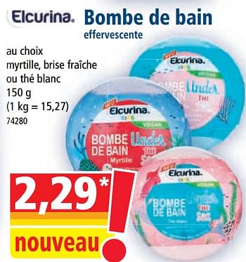 Promotions Bombe de bain effervescente - Elcurina - Valide de 12/04/2023 à 18/04/2023 chez Norma