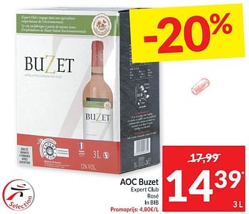 Promoties Aoc buzet expert club rosé - Rosé wijnen - Geldig van 18/04/2023 tot 23/04/2023 bij Intermarche