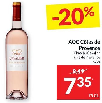 Promoties Aoc côtes de provence château cavalier terre de provence rosé - Rosé wijnen - Geldig van 18/04/2023 tot 23/04/2023 bij Intermarche