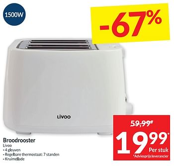 Promoties Broodrooster livoo - Livoo - Geldig van 18/04/2023 tot 23/04/2023 bij Intermarche