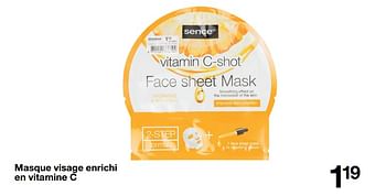 Promoties Masque visage enrichi en vitamine c - Sence - Geldig van 15/04/2023 tot 21/04/2023 bij Zeeman