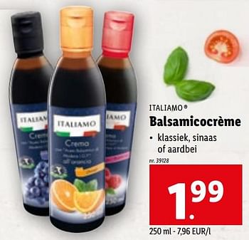 Promoties Balsamicocrème - Italiamo - Geldig van 19/04/2023 tot 25/04/2023 bij Lidl