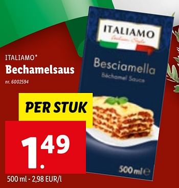 Promoties Bechamelsaus - Italiamo - Geldig van 19/04/2023 tot 25/04/2023 bij Lidl