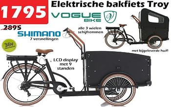 Promoties Elektrische bakfiets troy - Vogue Bike - Geldig van 08/04/2023 tot 30/04/2023 bij Itek