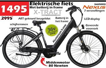 Promoties Elektrische fiets met batterij in frame - X-tract - Geldig van 08/04/2023 tot 30/04/2023 bij Itek